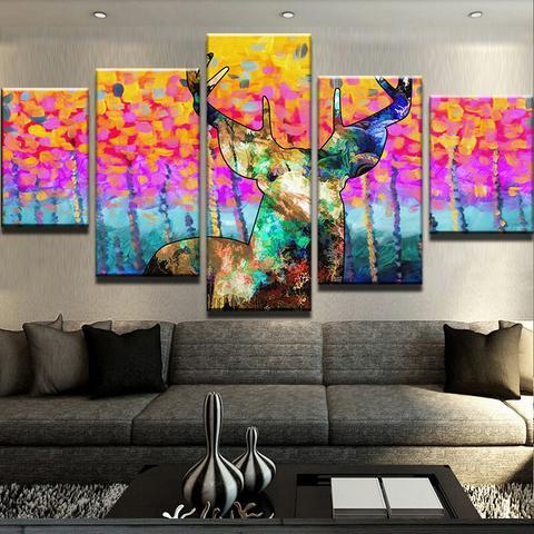 Abstract Deer – Animal Canvas Wall Art