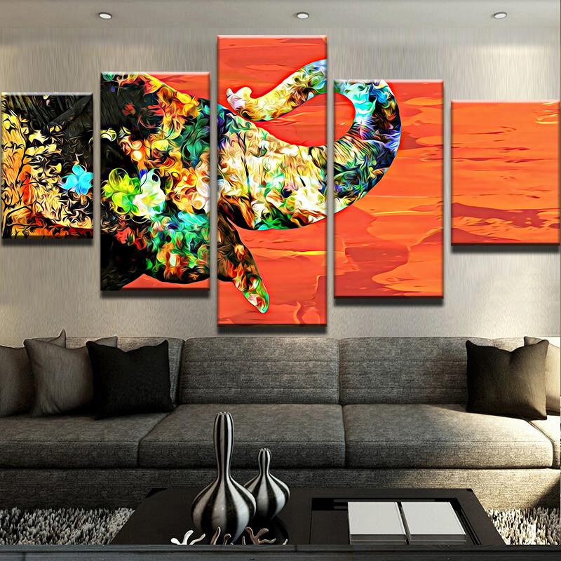 Abstract Elephant – Animal Canvas Wall Art