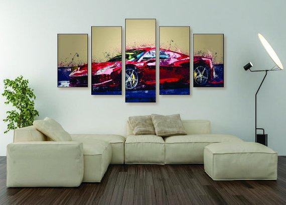 Abstract Ferrari F488 – Automative Canvas Wall Art