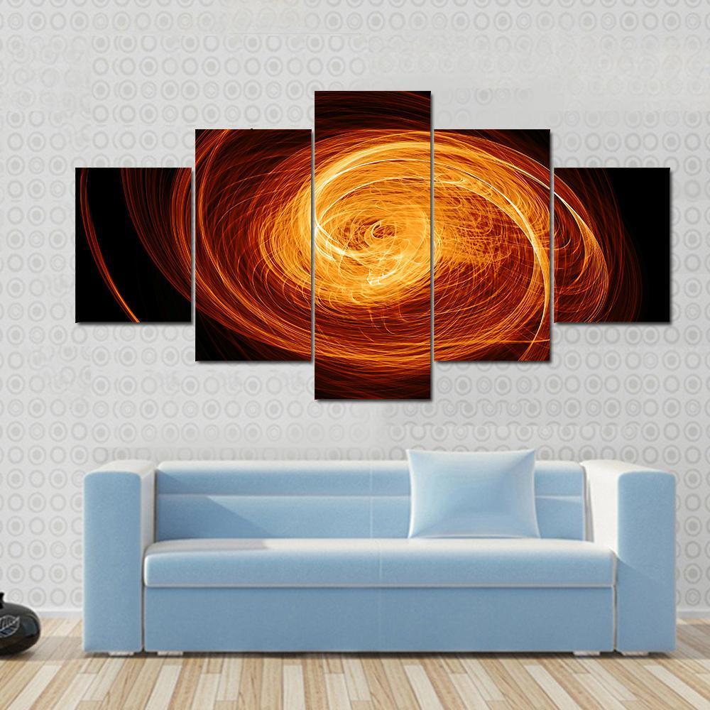 Abstract Flaming Twisted Quasar Black Hole – Space Canvas Wall Art