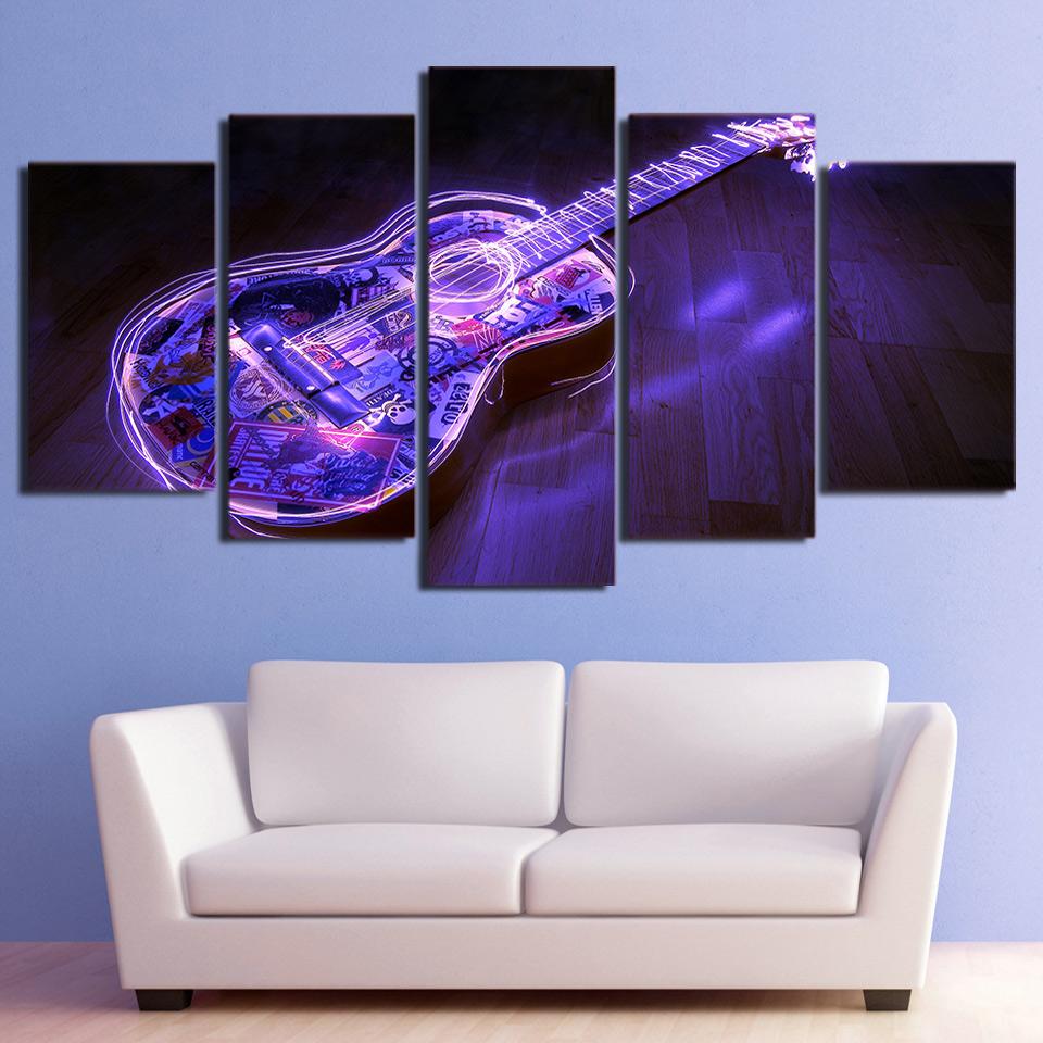 Abstract Guitar Artwork – Music Canvas Wall Art