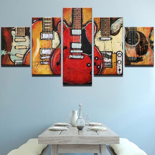 Abstract Guitar – Music Canvas Wall Art