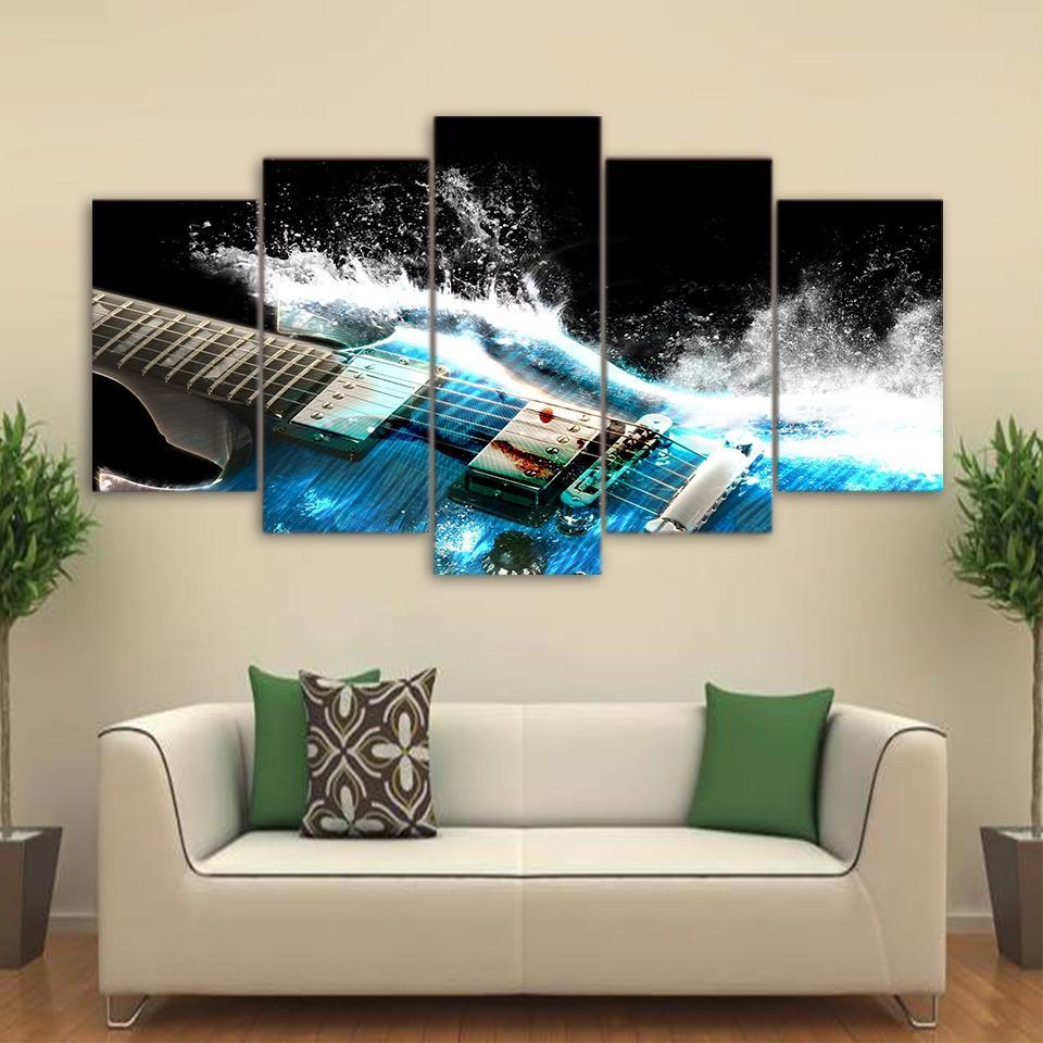 Abstract Guitar Music – Music Canvas Wall Art