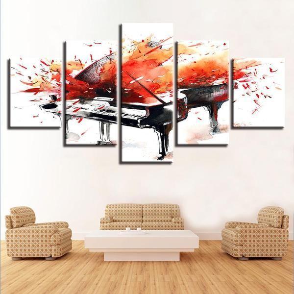 Abstract Piano Graffiti – Music Canvas Wall Art