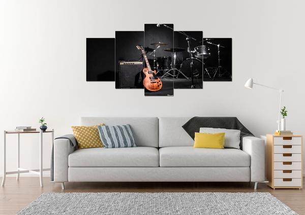 Acoustic Guitar With Drums – Music Canvas Wall Art