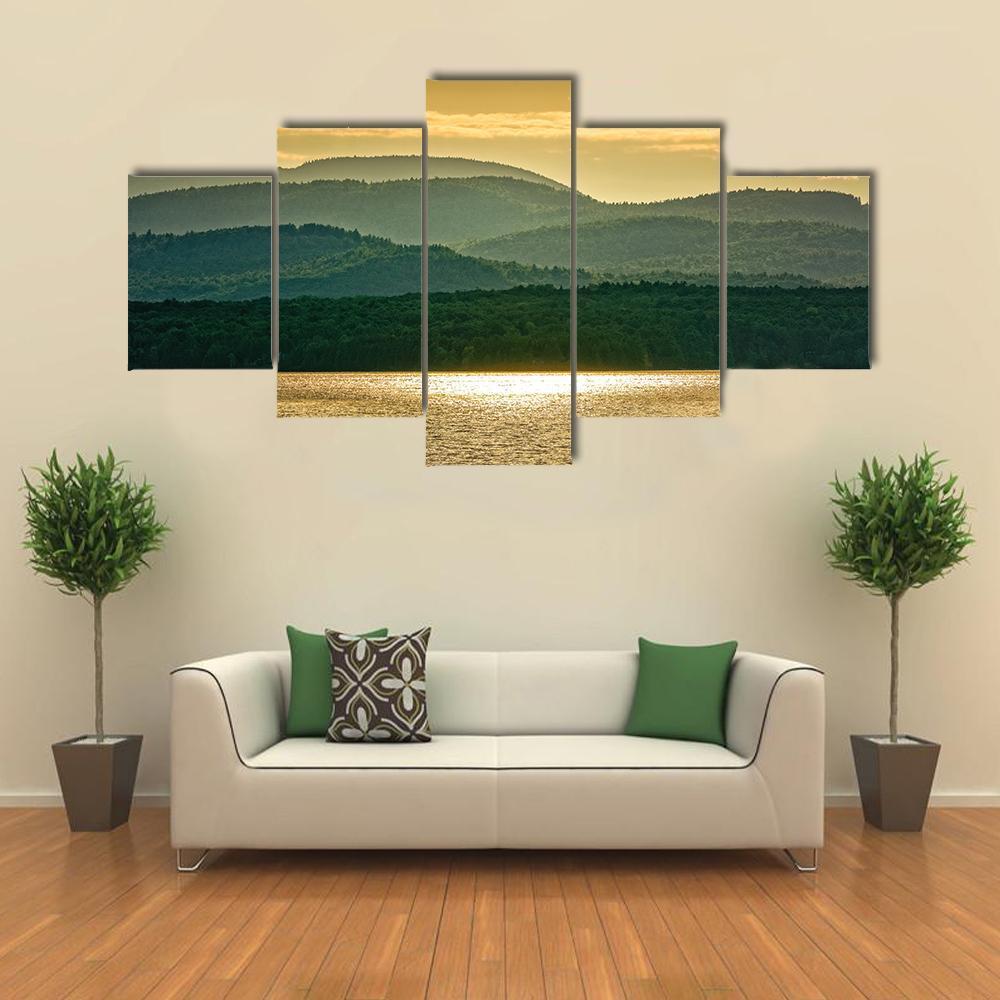 Adirondacks Mountains From Lake Champlain – Nature Canvas Wall Art