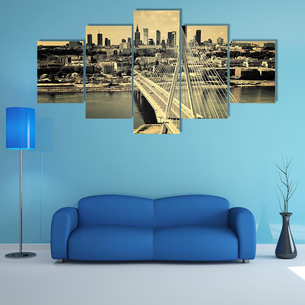Aerial Bird View Of Warsaw – Nature Canvas Wall Art