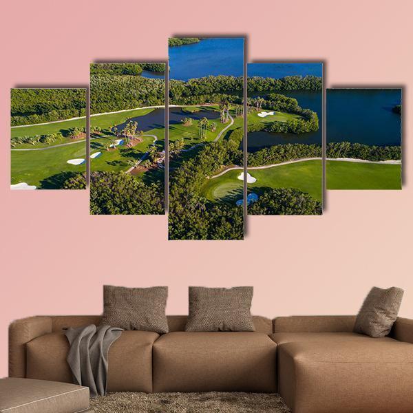 Aerial Golf Course Landscape – Nature Canvas Wall Art