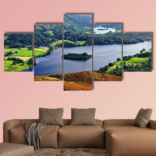 Aerial View Of Grasmere From The Slopes Of Silver Howe – Nature Canvas Wall Art