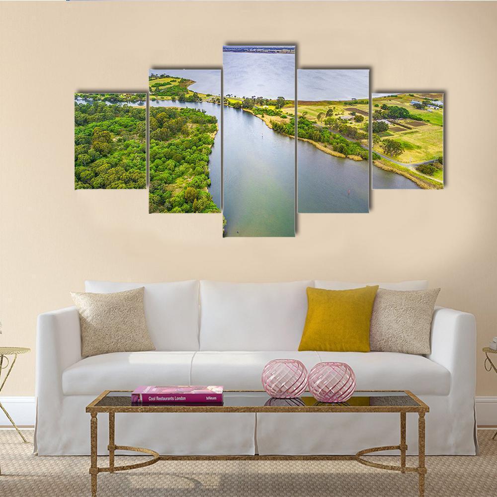 Aerial View Of Jones Bay At Gippsland Lakes Reserve – Nature Canvas Wall Art