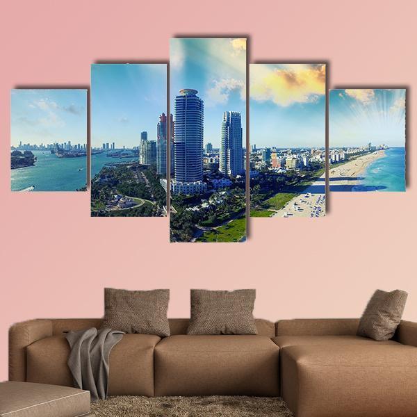 Aerial View Of Miami Beach – Nature Canvas Wall Art