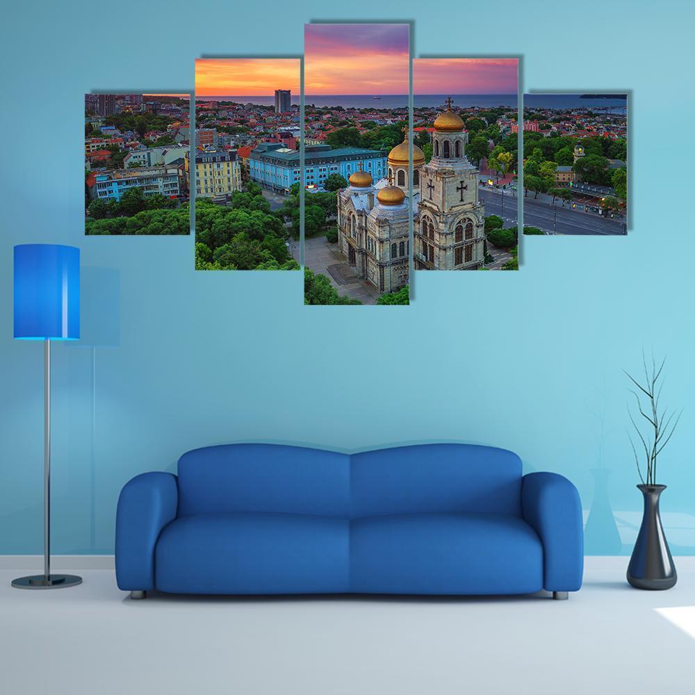 Aerial View Of The Cathedral Of Assumption In Varna – Nature Canvas Wall Art