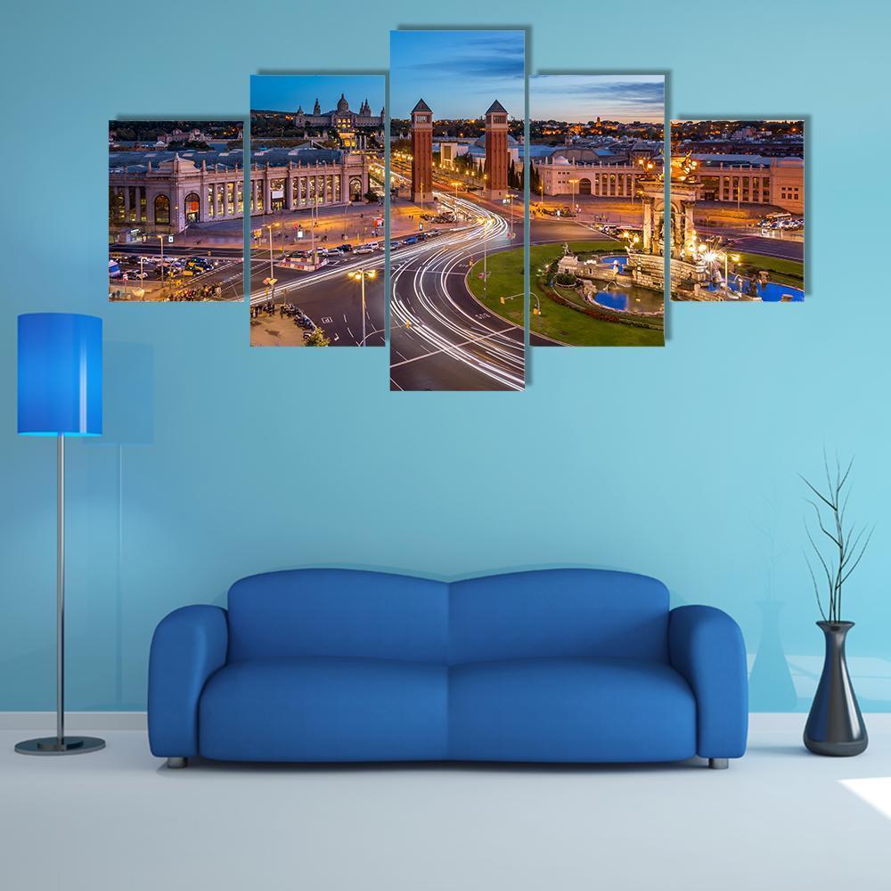 Aerial View On Placa Espanya – Nature Canvas Wall Art