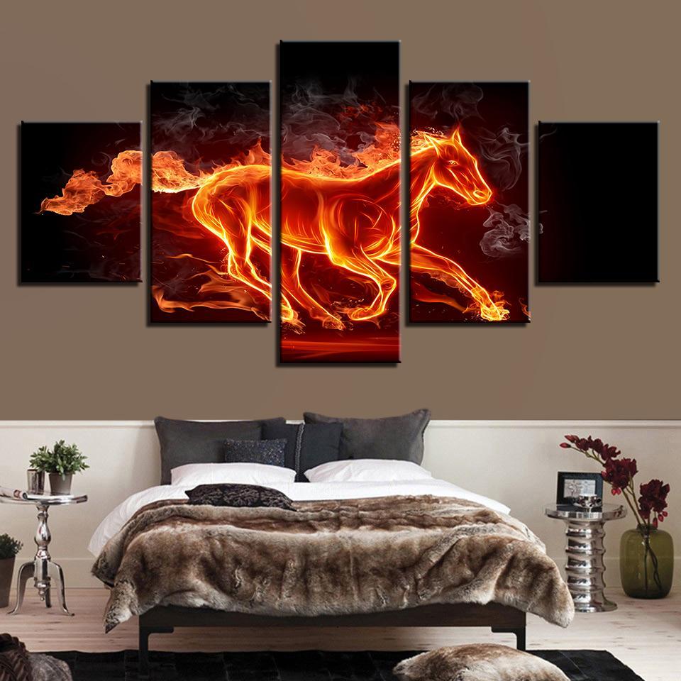 Afire Horse – Abstract Canvas Wall Art
