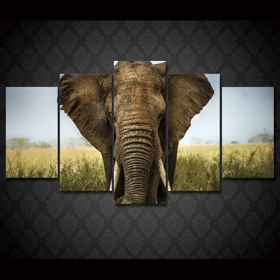 Africa Elephants Landscape 1 – Animal Canvas Wall Art