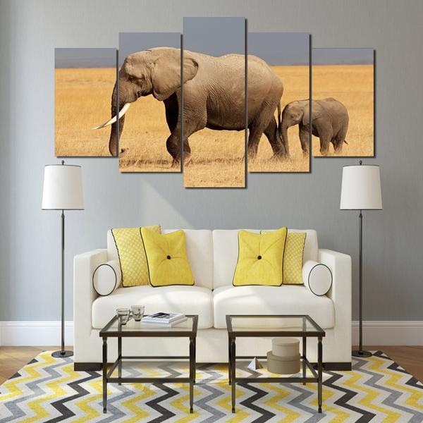 African Elephants 10 – Animal Canvas Wall Art