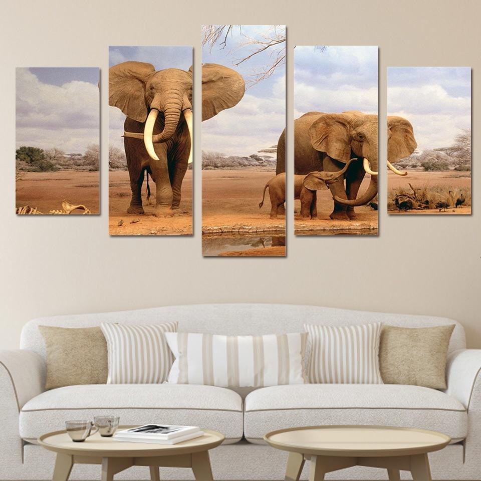 African Elephants – Animal Canvas Wall Art
