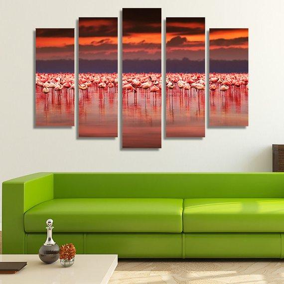 African Flamingos – Nature Canvas Wall Art