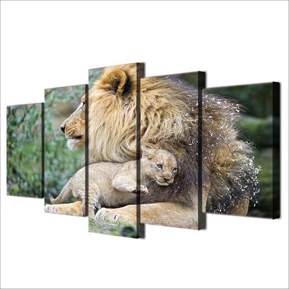 African Lion Mother – Animal Canvas Wall Art