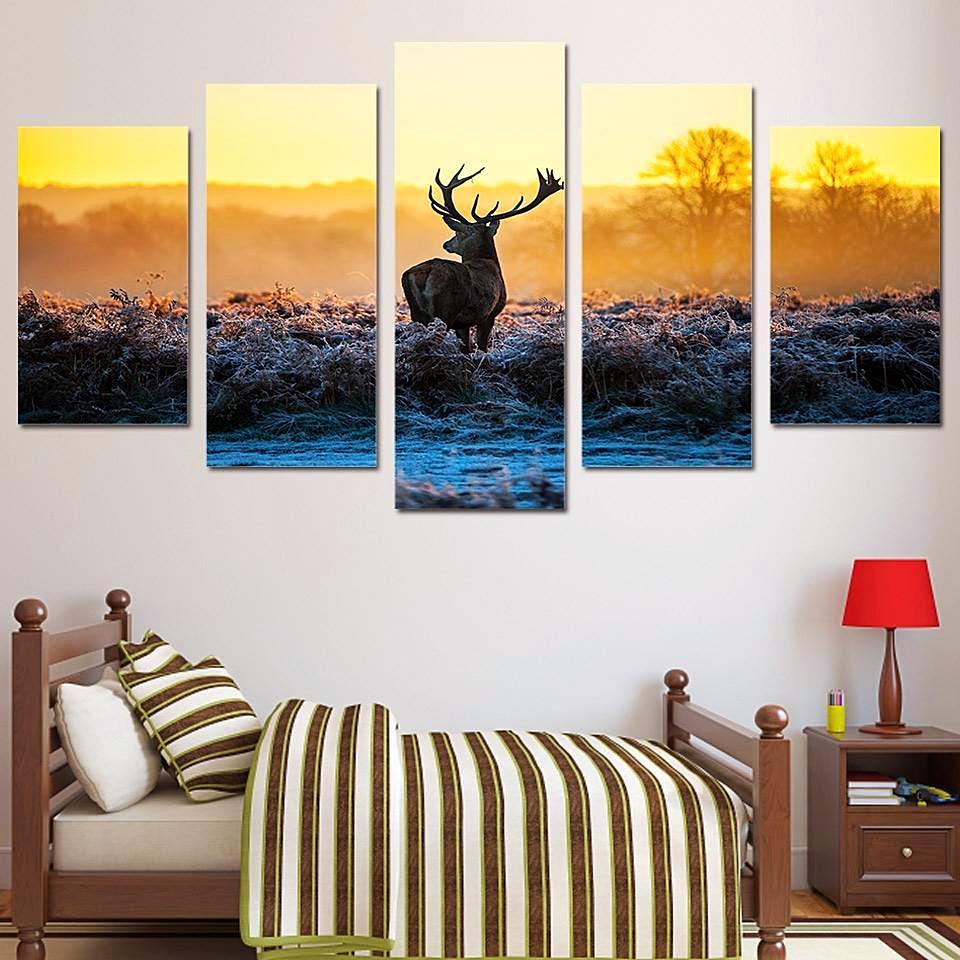African Sunset Deer – Animal Canvas Wall Art