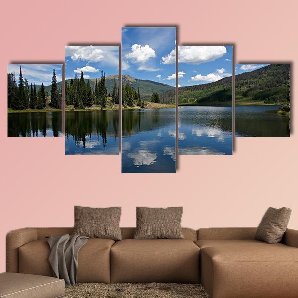 Afternoon Clouds Reflect From Pearl Lake – Nature Canvas Wall Art