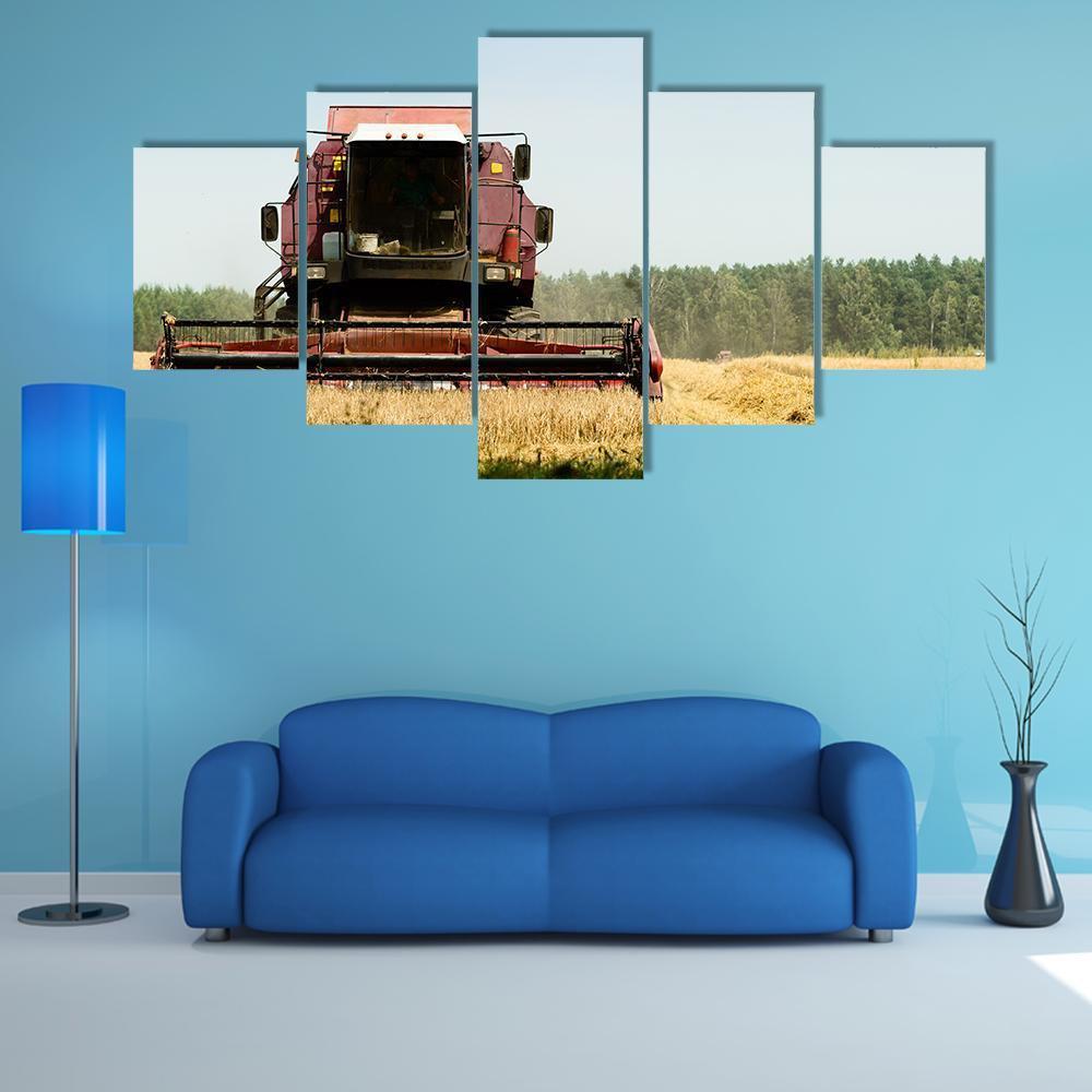 Agriculture Machine Harvesting In Field – Automative Canvas Wall Art