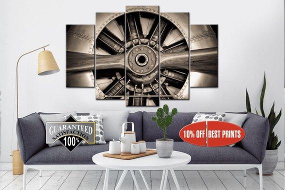 Aircraft Aviation Engine Propeller – Automative Canvas Wall Art