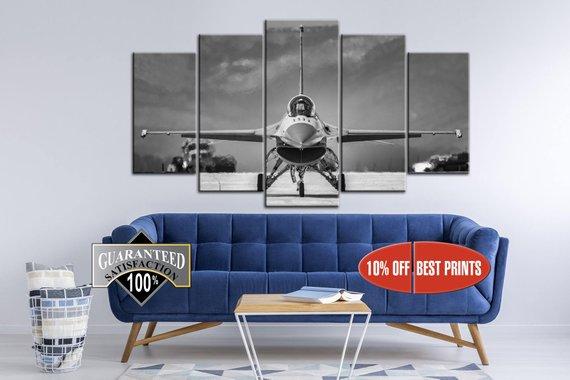Aircraft Aviation Fighter Air – Airplane Canvas Wall Art