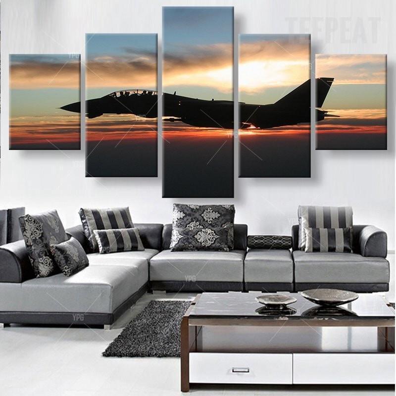 Aircraft In Twilight – Religion Canvas Wall Art