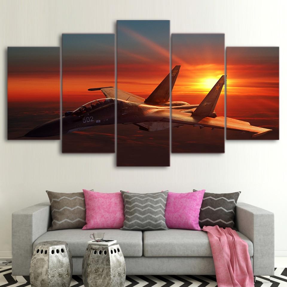Aircraft Setting Sun – Aircraft Canvas Wall Art