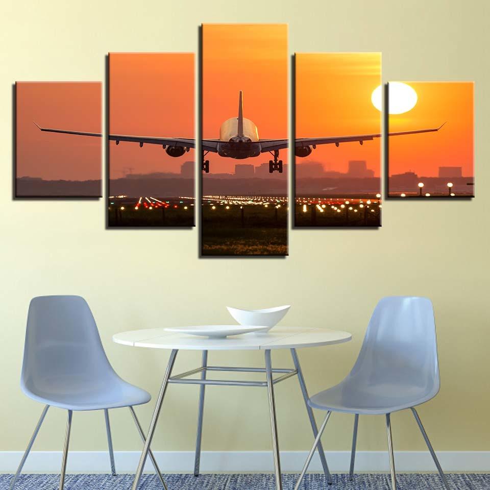 Aircraft Sunset 1 – Aircraft Canvas Wall Art