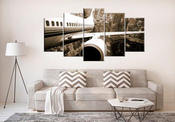 Airplane Closeup Turbine – Airplane Canvas Wall Art