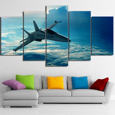 Airplane Flying In Clouds – Airplane Canvas Wall Art