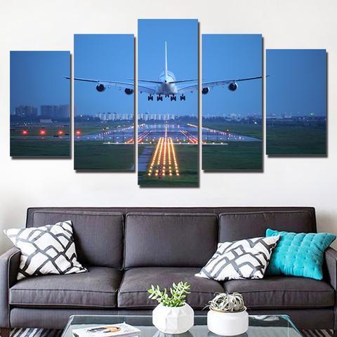 Airplane In Blue Sky – Airplane Canvas Wall Art
