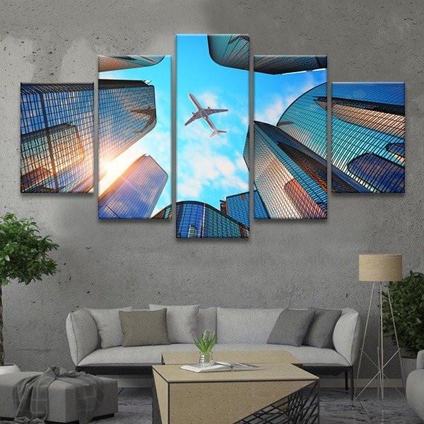 Airplane In Flight 1 – Airplane Canvas Wall Art