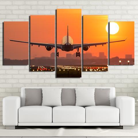 Airplane Sunset – Airplane Canvas Wall Art