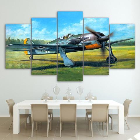 Airplane Take Off On Green Grass – Airplane Canvas Wall Art