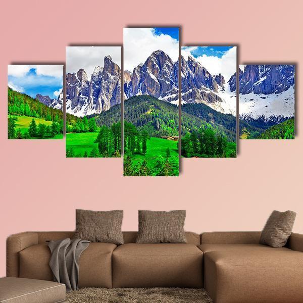 Alpine Scenery Dolomites In Italy – Nature Canvas Wall Art