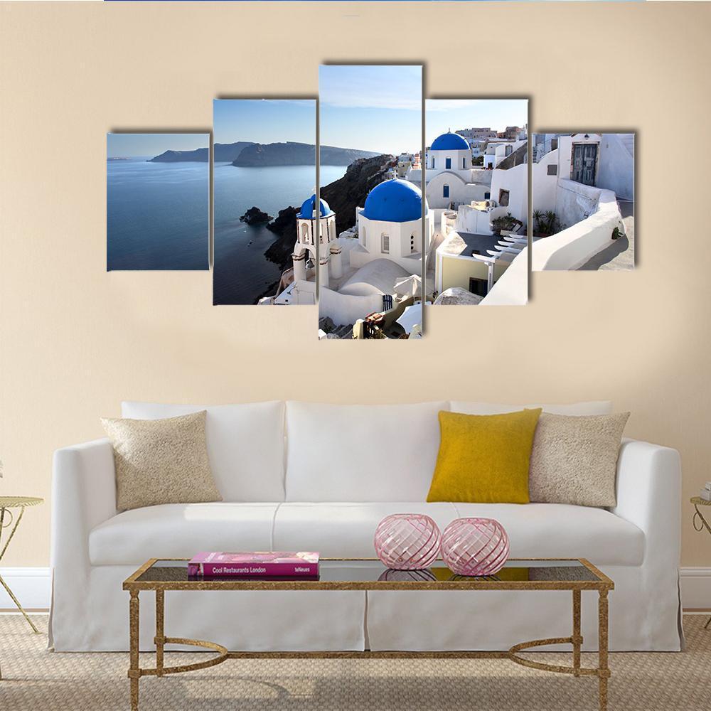 Amazing Santorini With Churches – Nature Canvas Wall Art