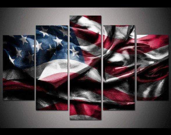 American Flag – Abstract Canvas Wall Art