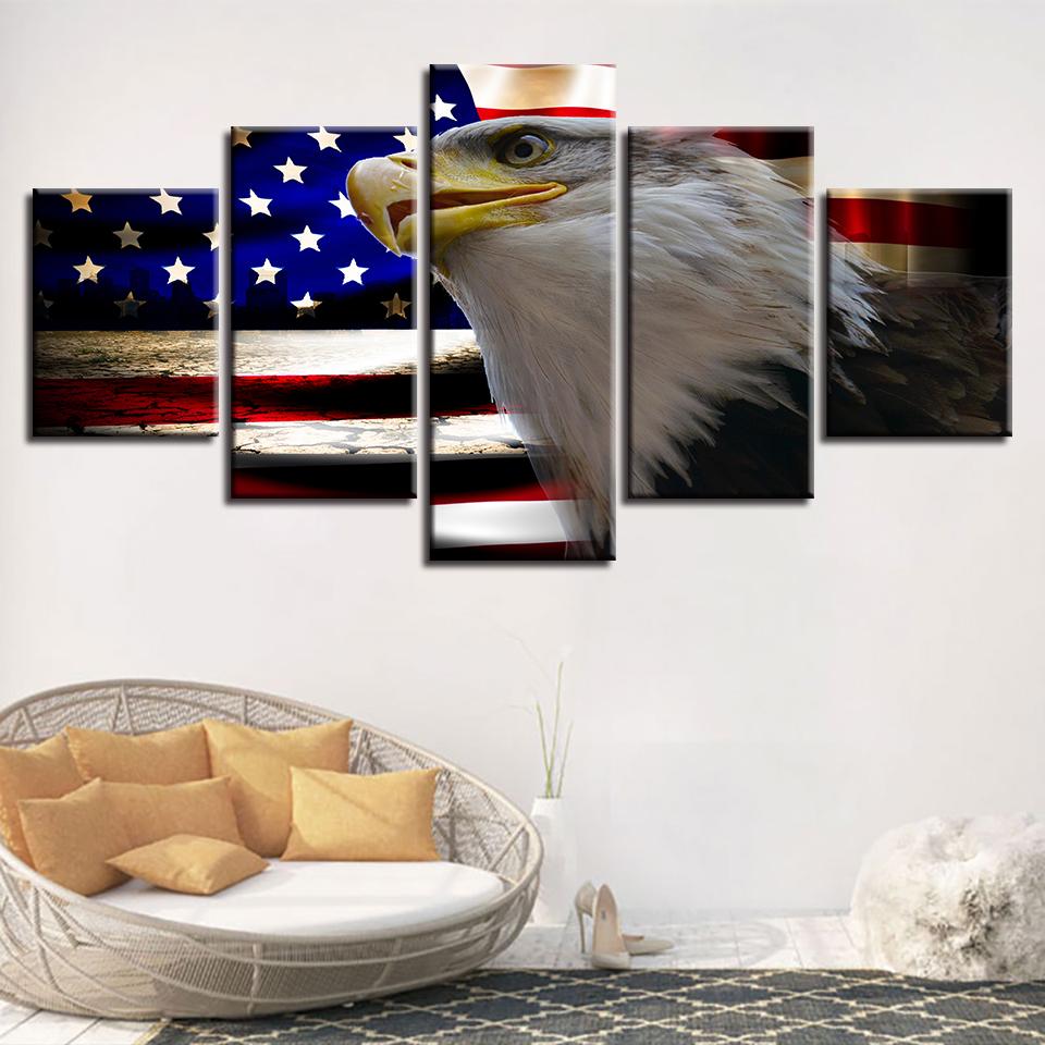 American Flag And Eagle 2 – Abstract Canvas Wall Art