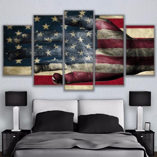 American Flag Helping Hand- Abstract Canvas Wall Art