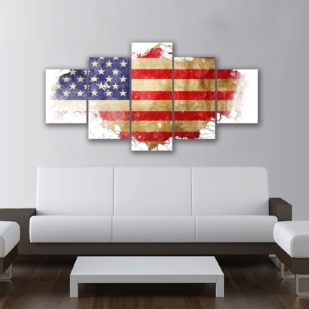 American Flag Splatter – Abstract Canvas Wall Art