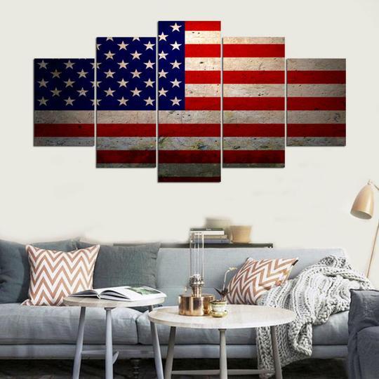 American Flag Us Usa 5 – Abstract Canvas Wall Art