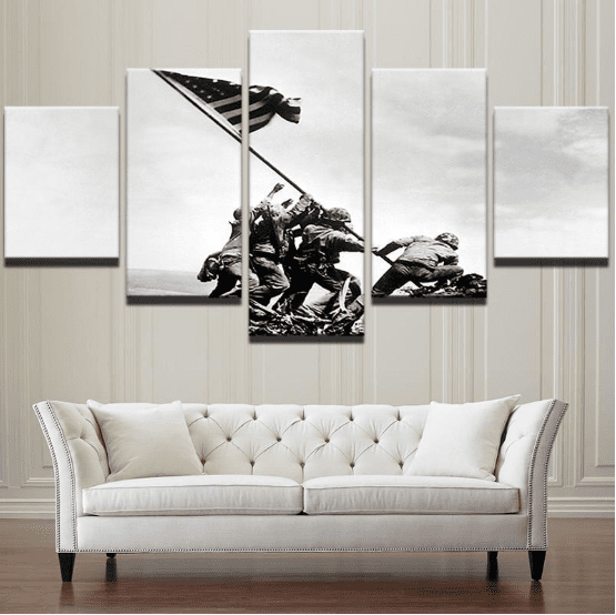 American Iwo Jima Raising Flag Army – Canvas Wall Art