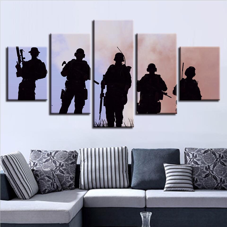 American Soldier Sunset 2 – Army Canvas Wall Art