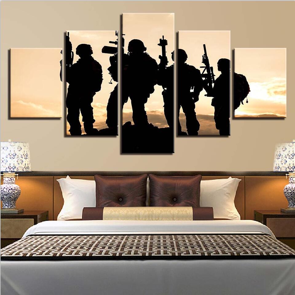 American Soldier Sunset 3 – Army Canvas Wall Art