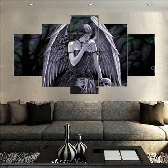 Angel And Skull 4 – Abstract Canvas Wall Art