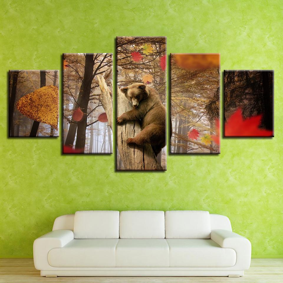 Animal Dog Bear Is In The Forest – Animal Canvas Wall Art