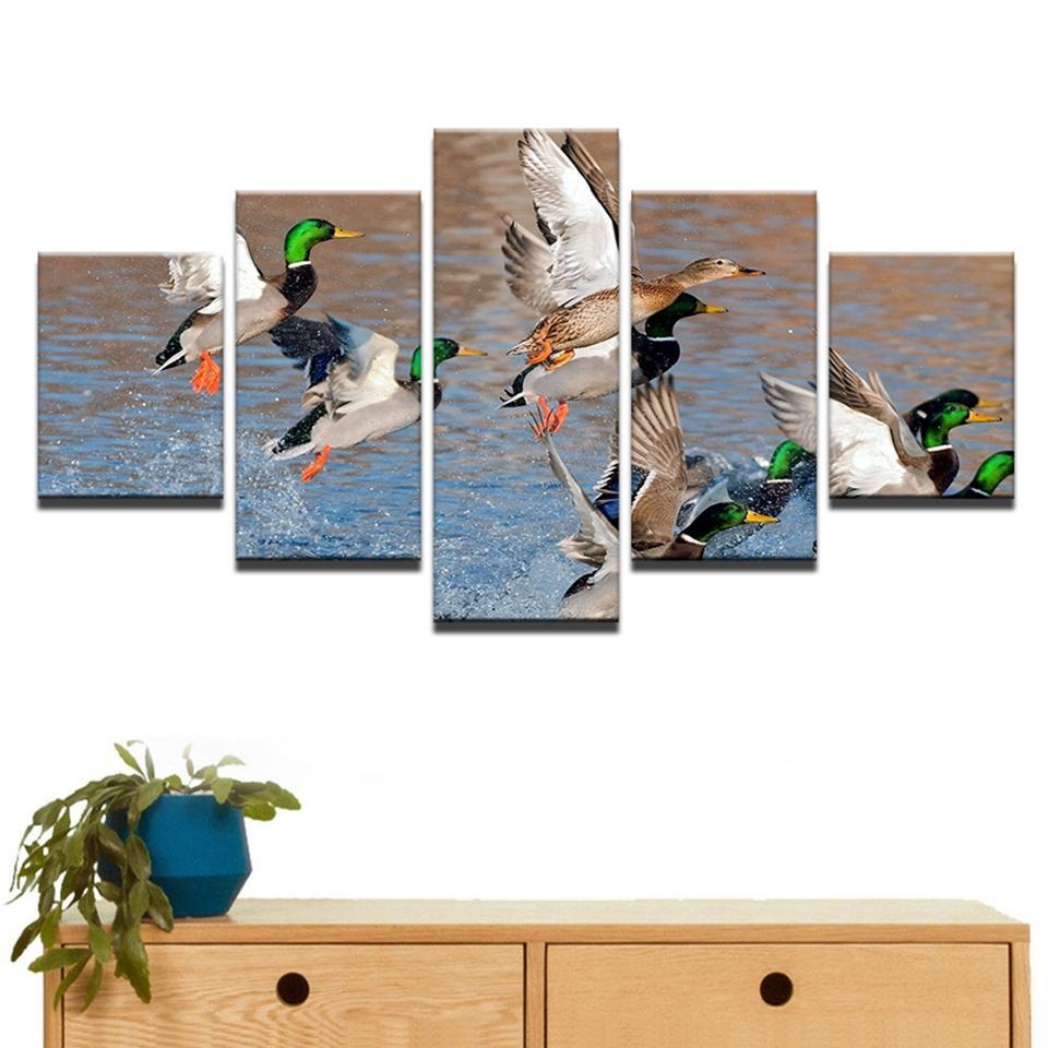 Animal Duck Hunting Landscape – Animal Canvas Wall Art